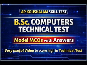 AP Koushalam Skill Test|B.Sc.Computers Technical Test|Model MCQs with Answers #apkoushalamskilltest