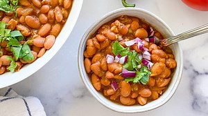 Slow Cooker Pinto Beans Recipe - Mashed