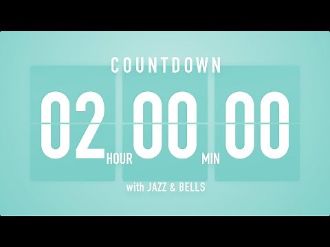 2 Hour Countdown Timer 🎶 Flip Clock with Jazz & Bells 🍵🔔