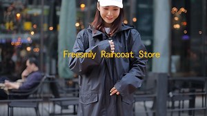 Watch black women long raincoat rain jacket on Amazon Live