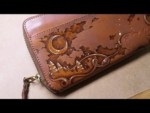 Leather Wallet Pyrography/Leather Burning Art