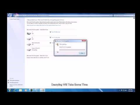 How To Turn Off Bitlocker In Windows 7 (Utimate) (HD)