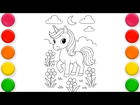 How To Draw A Unicorn | Easy Step By Step Unicorn Drawing | Colourful Unicorn Drawing |