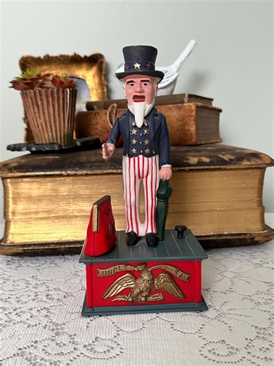 Vintage 1970s Uncle Sam Coin Bank – Working Plastic Mechanical Bank – Bicentennial Patriotic Decor – USA 250 Ready, Ships Free to Most Areas - Etsy