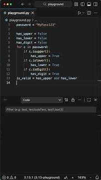 Password Validation with all() & any() in Python