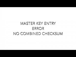 (Genmega ATM) Master Key Entry Error
