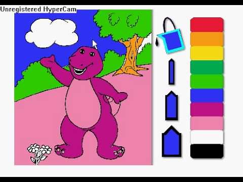 Coloring Barney on Pbs Kids!