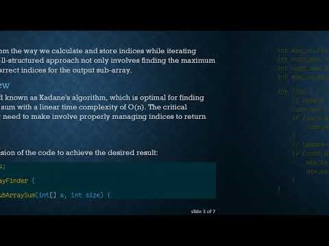 Finding the Maximum Sub-Array in an Array