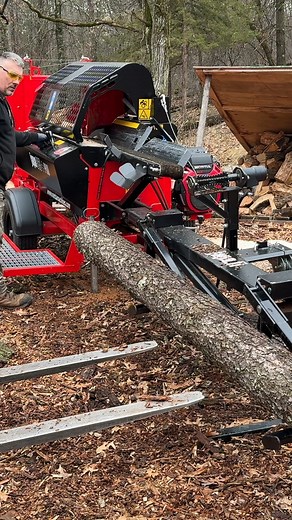 Loading a log on Japa Firewood Processors 365 #firewood #Processor #wood #Loading | Back 40 Firewood