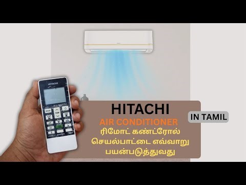 How to use hitachi inverter ac remote control function in tamil| Hitachi ac demo in tamil 