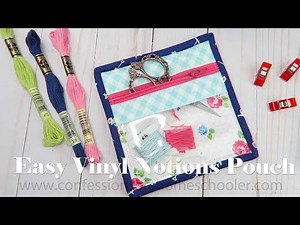 Easy Mini Vinyl Notions Pouch // SEWING TUTORIAL!