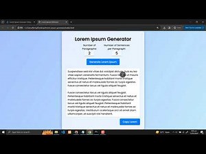 Lorem Ipsum Generator Using HTML, CSS and JavaScript with Source Code