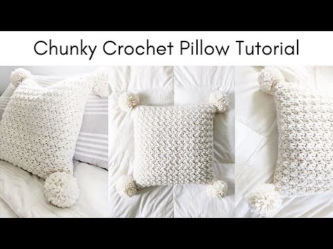 Easy Crochet Pillow Cover for Beginners That Uses Chunky Bulky-Weight Yarn