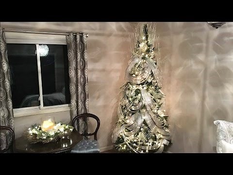 Wave Ribbon Christmas Tree Decorating Tutorial - How To Ribbon Technique - Holiday decorating