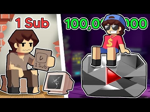 1 To 100,000,000 SUBSCRIBERS In Roblox YouTube Simulator!