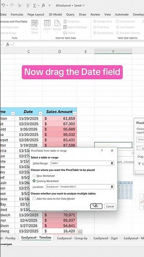 How to create a Timeline Filter in Excel! #excel #pivottable #spreadsheets