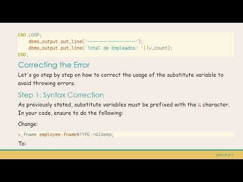 How to Use a Cursor with a Substitute Variable in PL/SQL