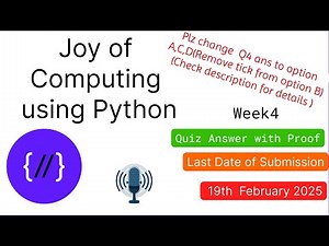 NPTEL The Joy of Computing using Python week 4 quiz assignment answers (check proof in description)