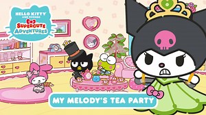 My Melody is hosting a fun tea party for her friends in the NEW episode of Hello Kitty and Friends Supercute Adventures! 🍰💕 Tune into the #HelloKittyandFriends channel to see what happens when Kuromi struggles to find something fancy to wear: https://bit.ly/3o6cwi6 | Hello Kitty