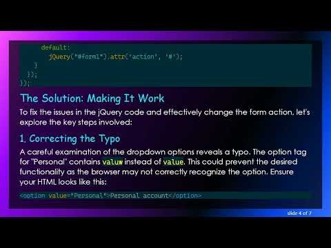Mastering jQuery: Dynamic Form Action Change on Dropdown Selection