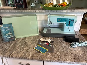 VINTAGE SINGER 347 Blue Sewing Machine W/original Case, Manual, WORKING! Zigzag Style Mate - Etsy