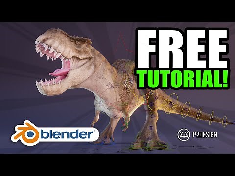 Animate a T-Rex Dinosaur in Blender Full tutorial (free rig)