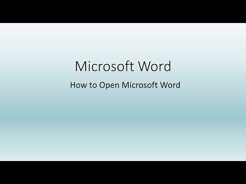 How to open Microsoft Word