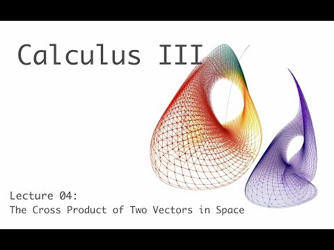 The Cross Product of Two Vectors in Space - Calculus 3 - Lecture 4 (of 25)