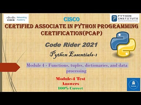 CISCO| Python Essentials Answers 1 (PCAP)| Module 4 Test 💯% Correct Answers| Functions, tuples......