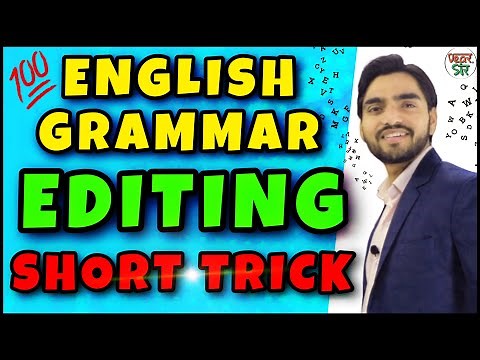 Editing Short Trick| Editing in English Grammar | Editing Class 9/10/11 | Error Detection/Correction