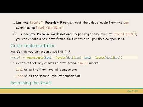 How to Obtain All Possible Pairwise Comparisons Between Levels of a Single Column in R