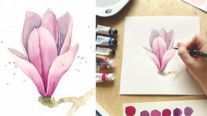 Introduction To Watercolor: Painting Magnolia Flowers Using Simple Techniques | Jane-Beata Watercolor | Skillshare
