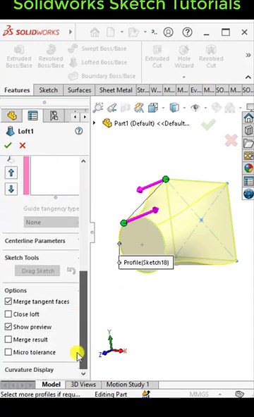 Solidworks Loft feature #solidworkstutorial #loft
