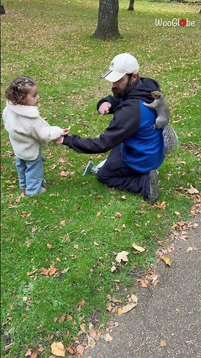 Kid and Squirrel: Adorable Feeding Moment with Family Friend || WooGlobe