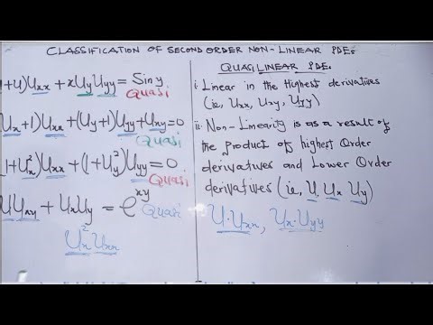 PDE, Lesson #13, Classification of Second Order Non- linear PDE