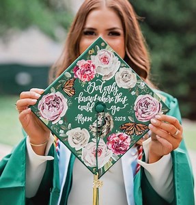 CUSTOM God Bible Verse Graduation Cap Topper — Painted Grad Cap | Christian Cap | Religious Cap Topper | Bible Quotes for I Know the Plans - Etsy