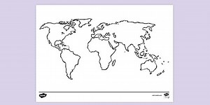 World Map Colouring Sheet