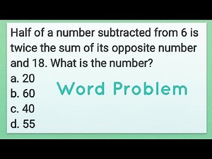 Half of a number subtracted from 6 is twice the sum of its opposite number & 18. What is the number