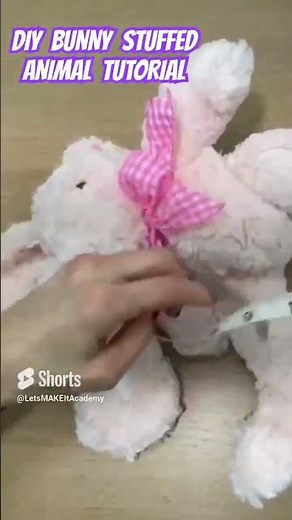 EASY BUNNY STUFFED ANIMAL TUTORIAL #shorts #diy #bunny #tutorial #diy #plush #sewingprojects
