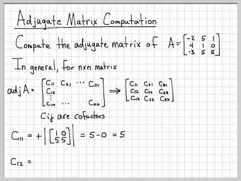 Adjugate Matrix Computation 3x3 - Linear Algebra Example Problems