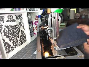 How to thread a Vintage Singer 15-90 sewing machine and watch it sew through 8 layers of denim