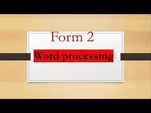 Form 2 Word processing | KCSE Syllabus