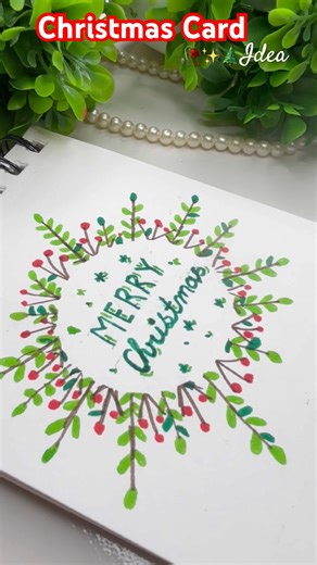 Christmas Card Idea🌲✨🥀 #christmas #xmas #santa #art #craft #painting #tutorial #shorts #trending
