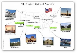 Printable United States Illustrated Map for Children - the United States Map for Children
