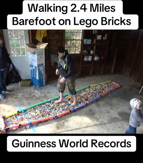 Walking 2.4 Miles Barefoot on Lego Bricks Challenge