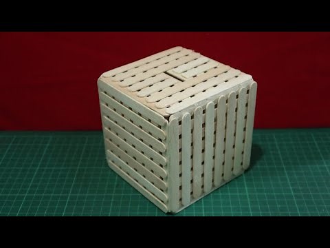 Diy popsicle stick money box