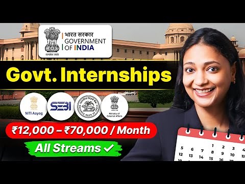 TOP Government Internships for Indian College Students | ₹12K–₹70K Stipend