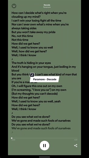 Decode by Paramore - Full Lyrics Video