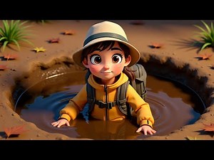 Quicksand animation girl sinking in quicksand