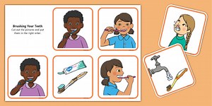 How to Brush Your Teeth Sequencing Cards